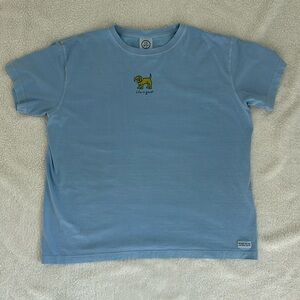 Life Is Good Tee Shirt XL Blue Tee Shirt - Dog with Bone
